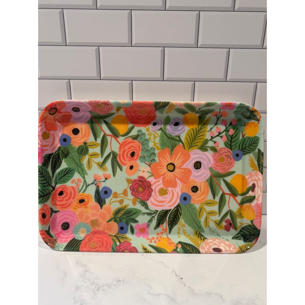 Rifle Paper Co Garden Party‎ Floral Trinket Tray Melamine 8.25x5.625 NEW